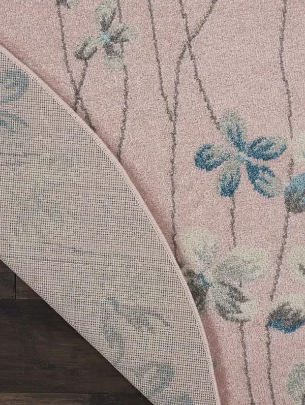 Tranquil TRA04 Pink 5'3" x Round Rug