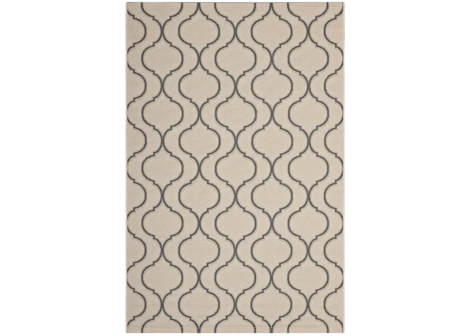 Linza Wave Abstract Trellis 8x10 Indoor and Outdoor Area Rug - Beige and Gray