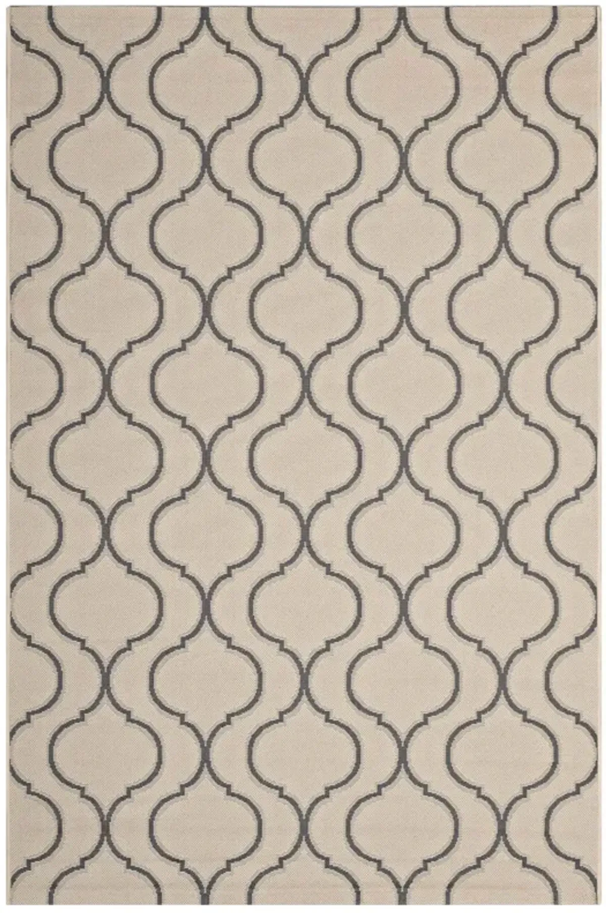 Linza Wave Abstract Trellis 8x10 Indoor and Outdoor Area Rug - Beige and Gray