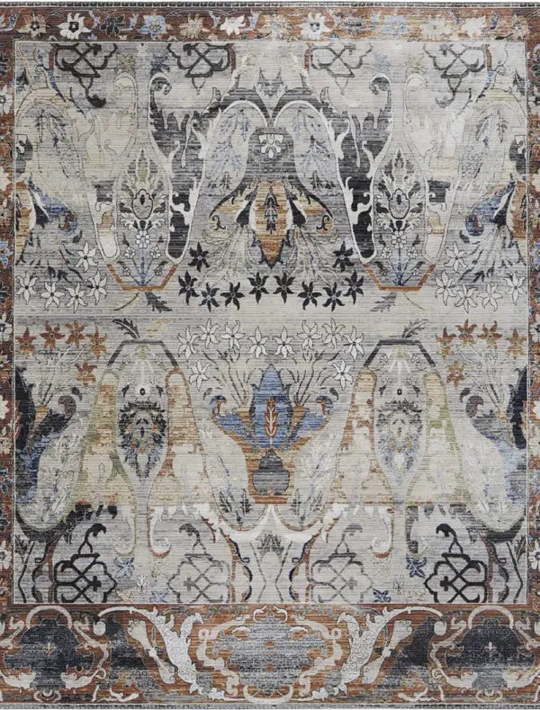 Melrose 39P2F 2' x 3' Ivory/Red/Gray Rug