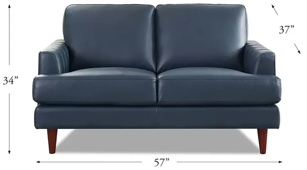 Cassia Top Grain Leather Loveseat