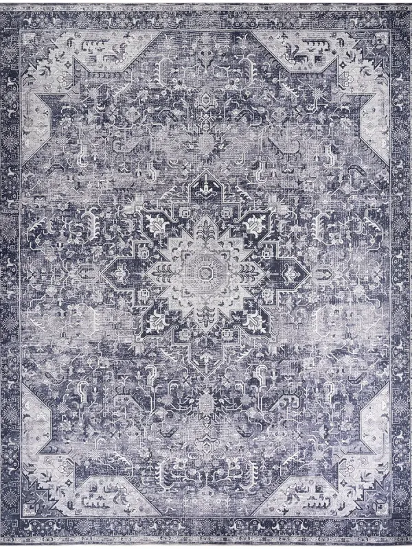 Nourison Washables NWB15 Charcoal/Gray 8' x 10' Rug