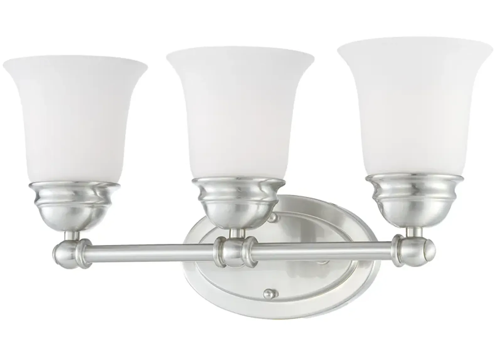 Bella 18'' Wide 3-Light Nickel Vanity Light