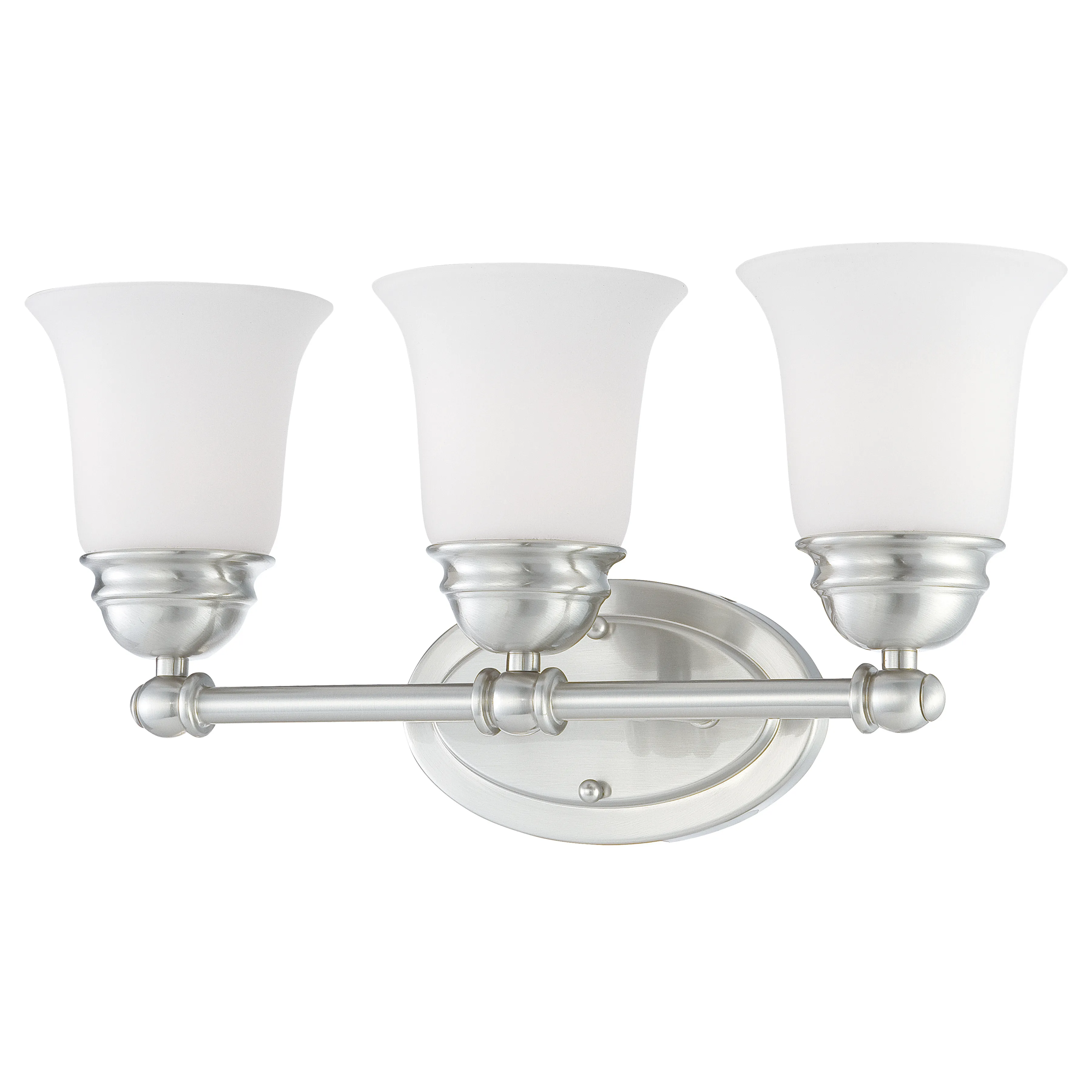 Bella 18'' Wide 3-Light Nickel Vanity Light