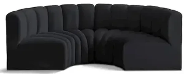 Meridian Furniture Arc Black Velvet Modular Sofa