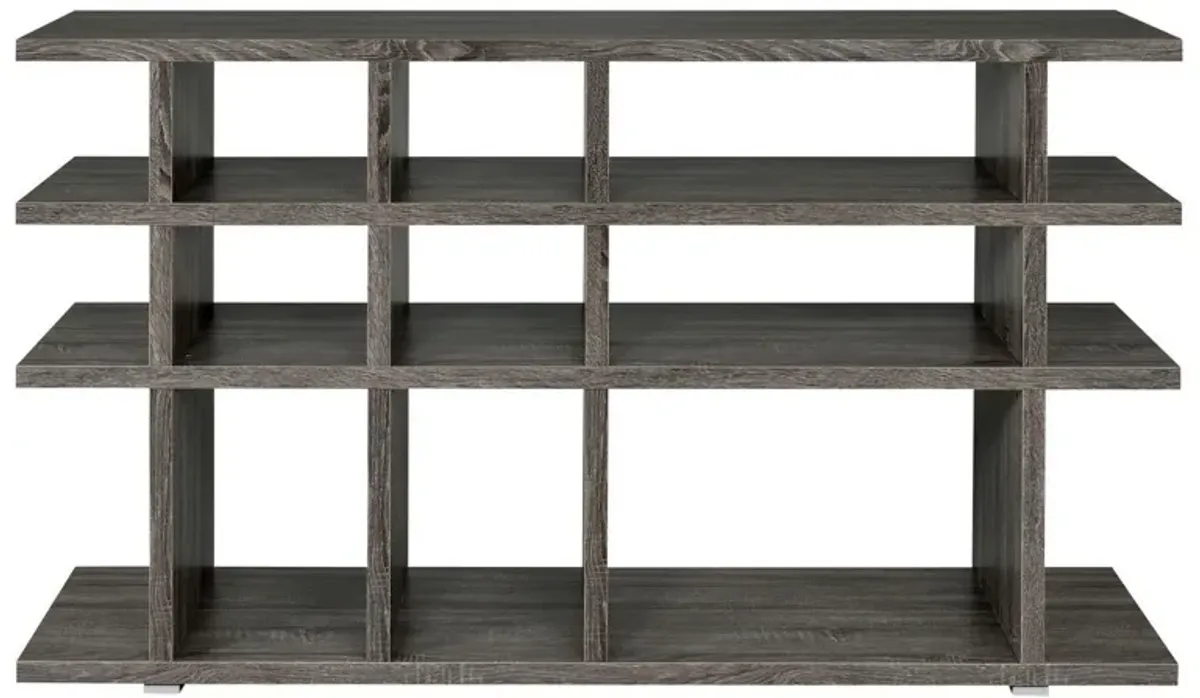 Contemporary Wooden Bookcase, Gray-Benzara