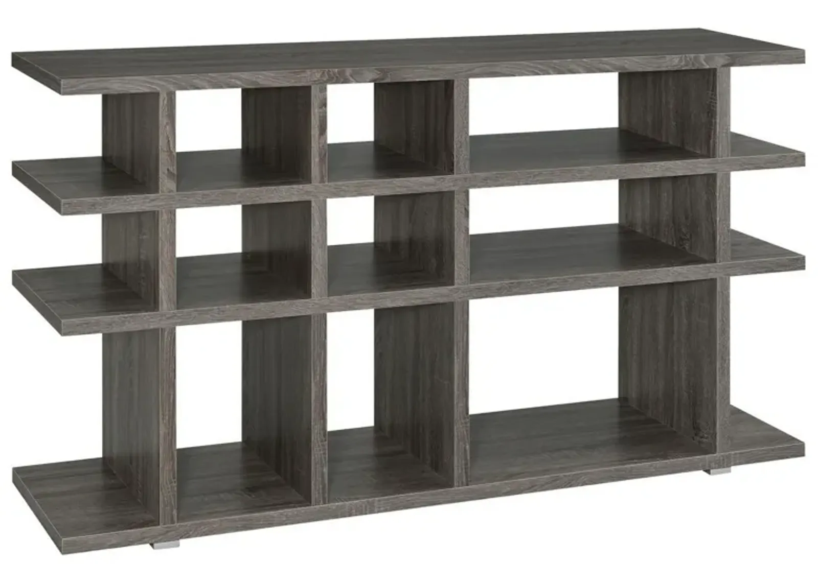 Contemporary Wooden Bookcase, Gray-Benzara