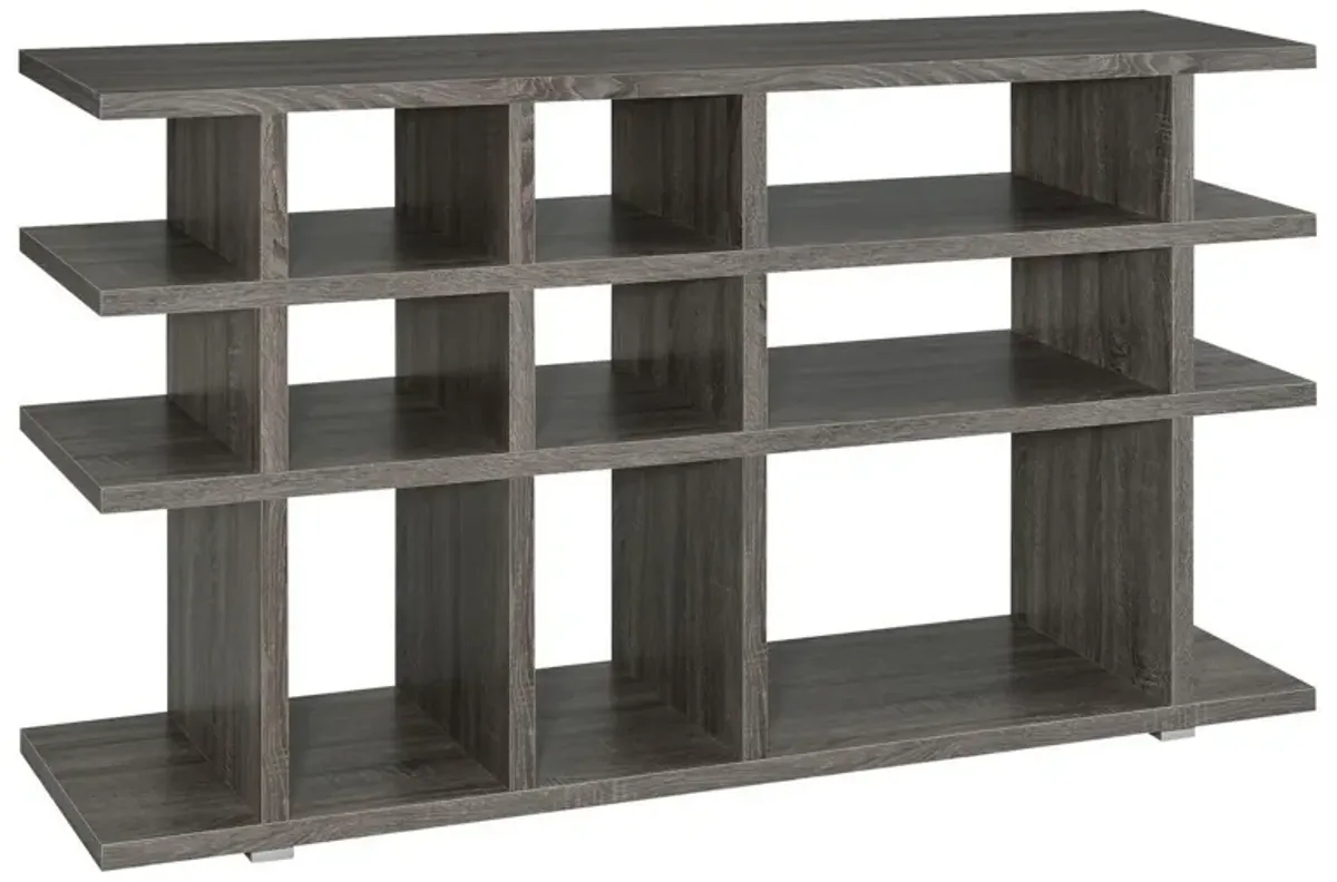 Contemporary Wooden Bookcase, Gray-Benzara