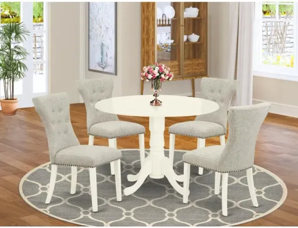 East West Furniture Dining Room Set Linen White