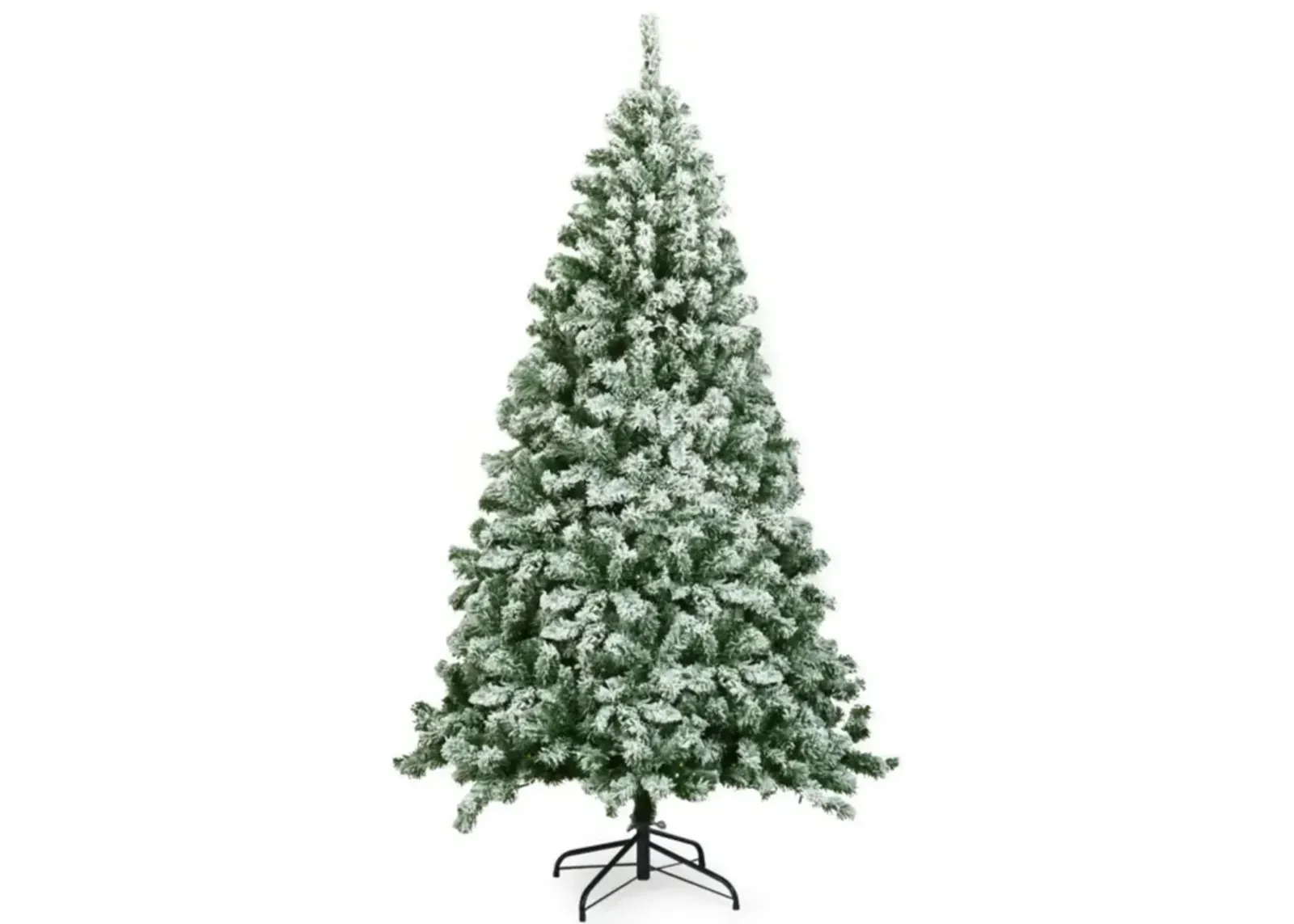 6 Feet Snow Flocked Artificial Christmas Tree Hinged with 928 Tips