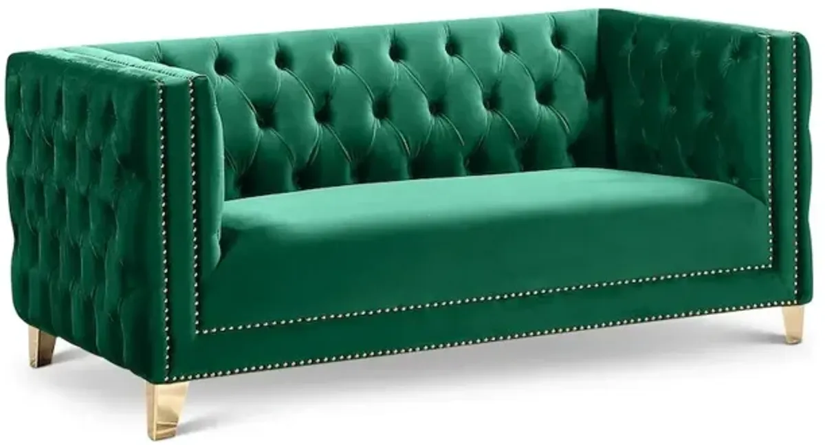 Meridian Furniture Michelle Green Velvet Loveseat