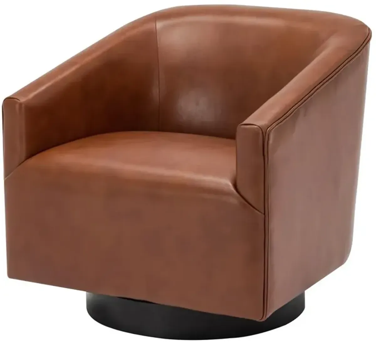 Comfort Pointe Gaven Caramel Wood Base Swivel Chair