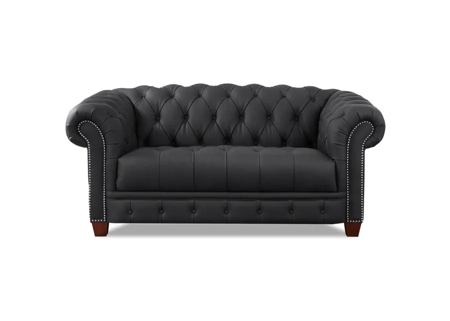 York Top Grain Leather Loveseat