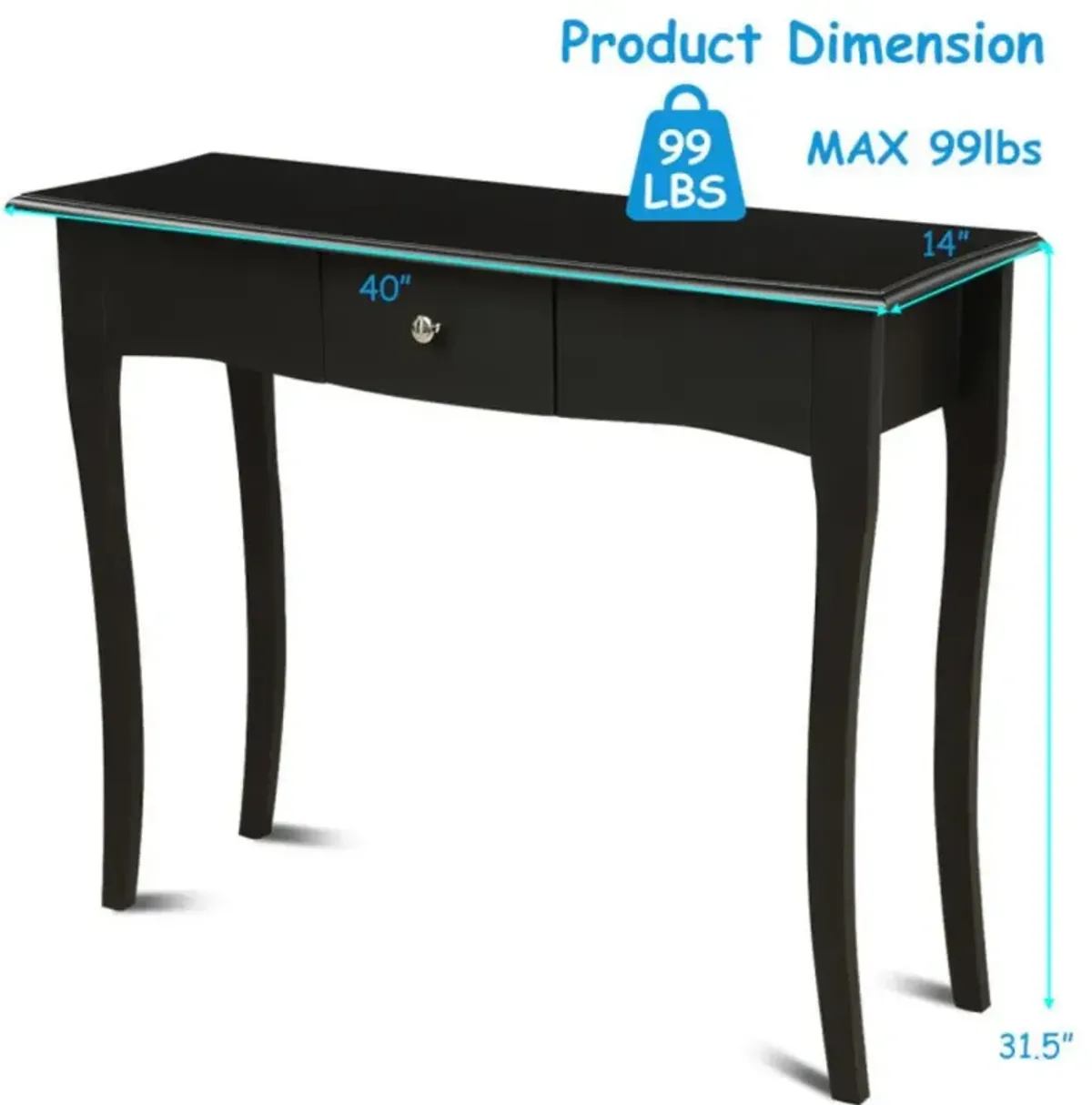 Hivvago Modern Multifunctional Console Table with Storage Drawer