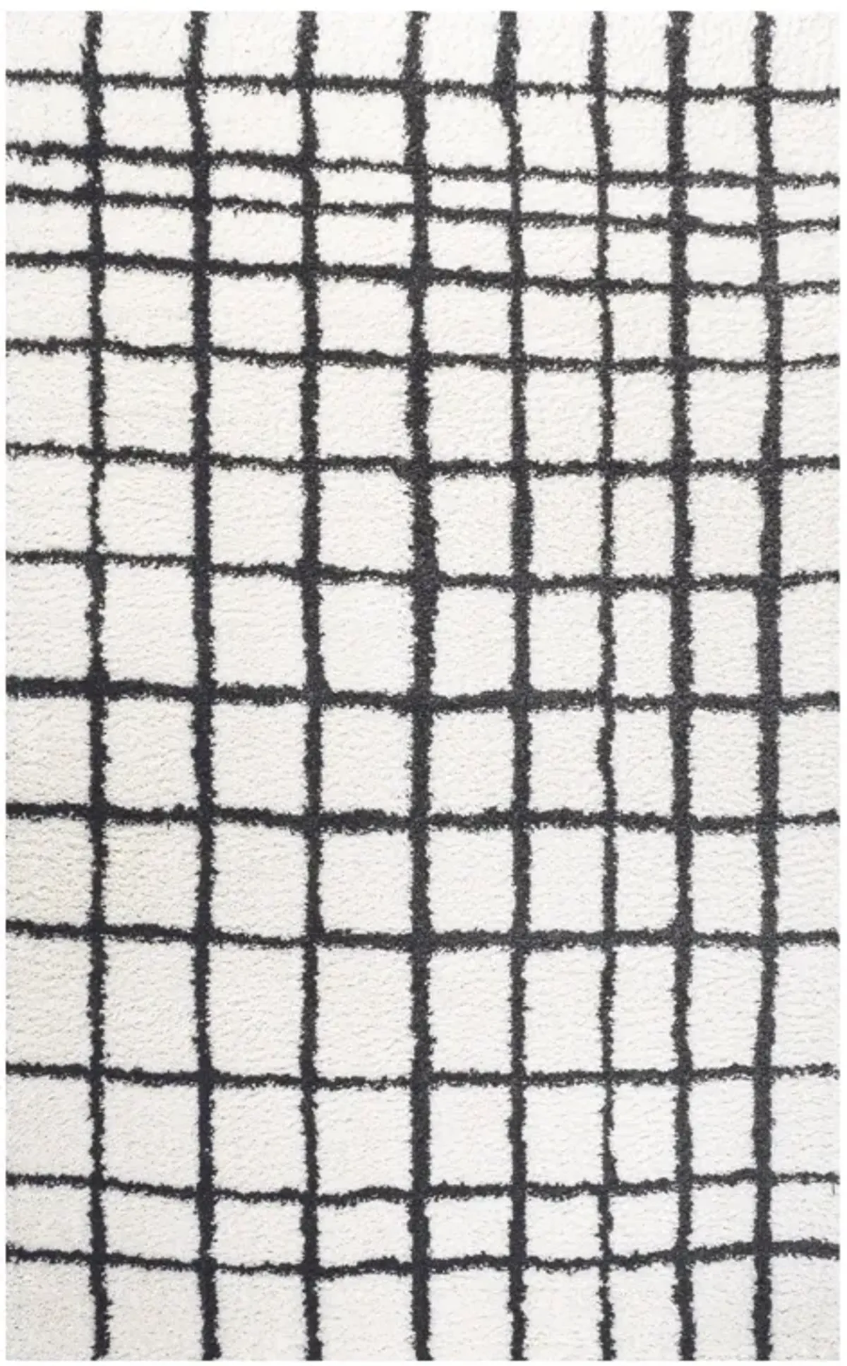 Arenal Geometric Grid Shag Area Rug