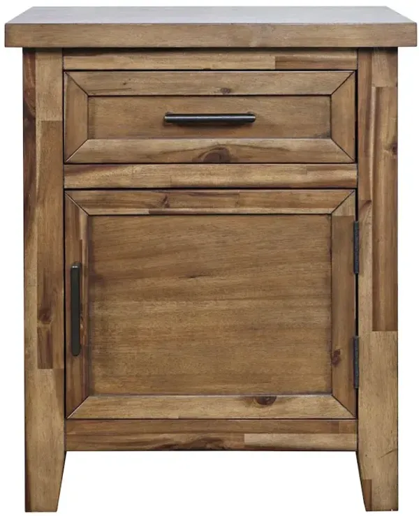 Jofran Claremont Transitional Rustic Wood Accent End Table with Storage