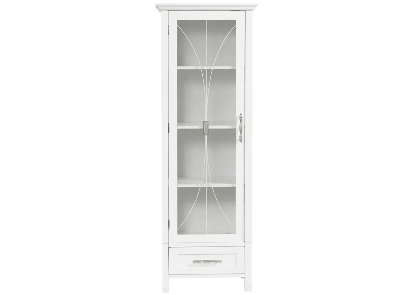 Teamson Home Delaney Wooden Linen Cabinet with Drawer, White