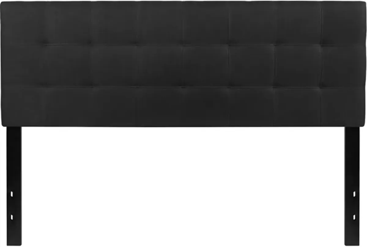 Bedford Tufted Upholstered Queen Size Headboard in Black Fabric