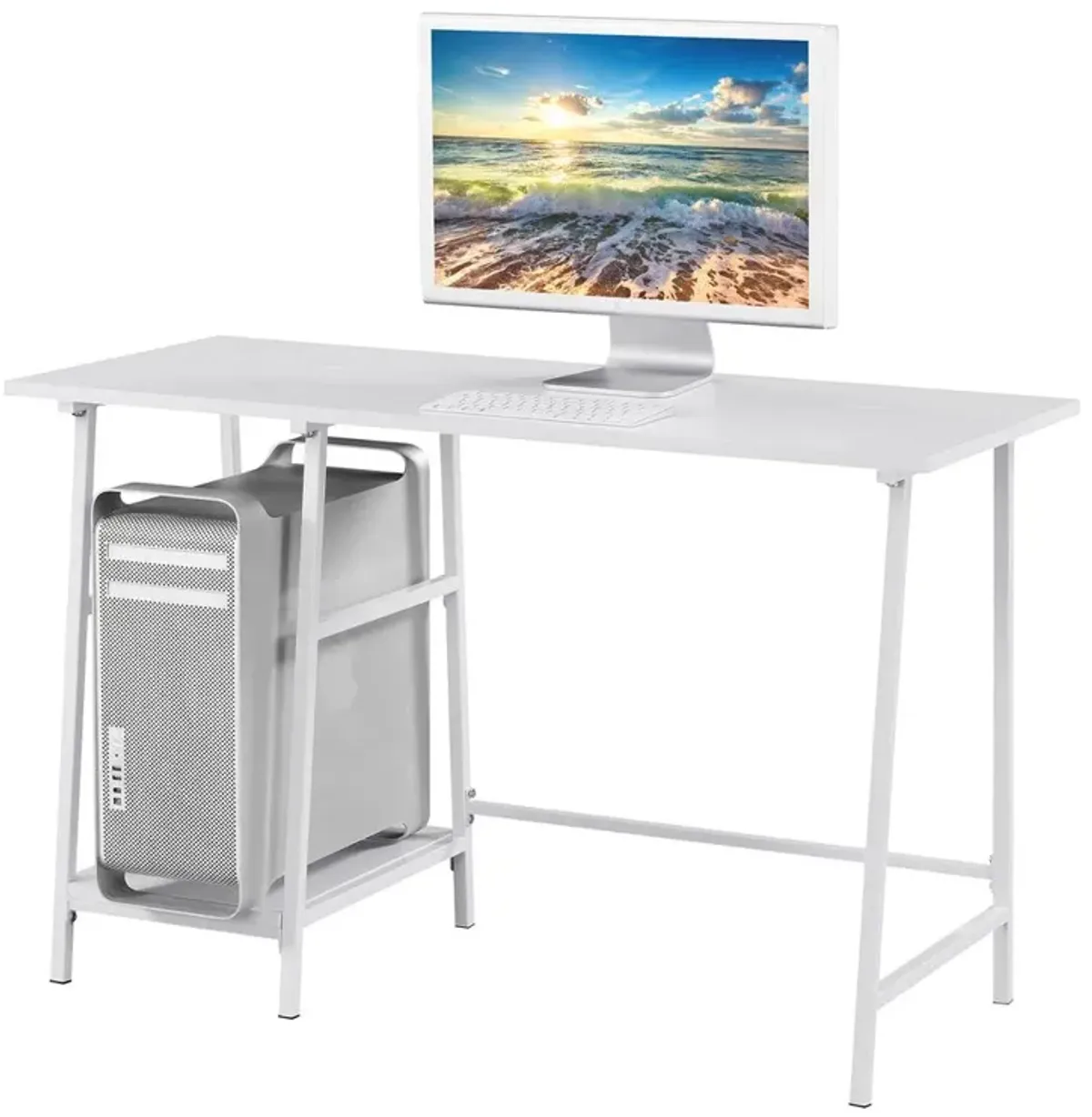Convenience Concepts Designs2Go Trestle Wood Metal Desk with Removable Shelves