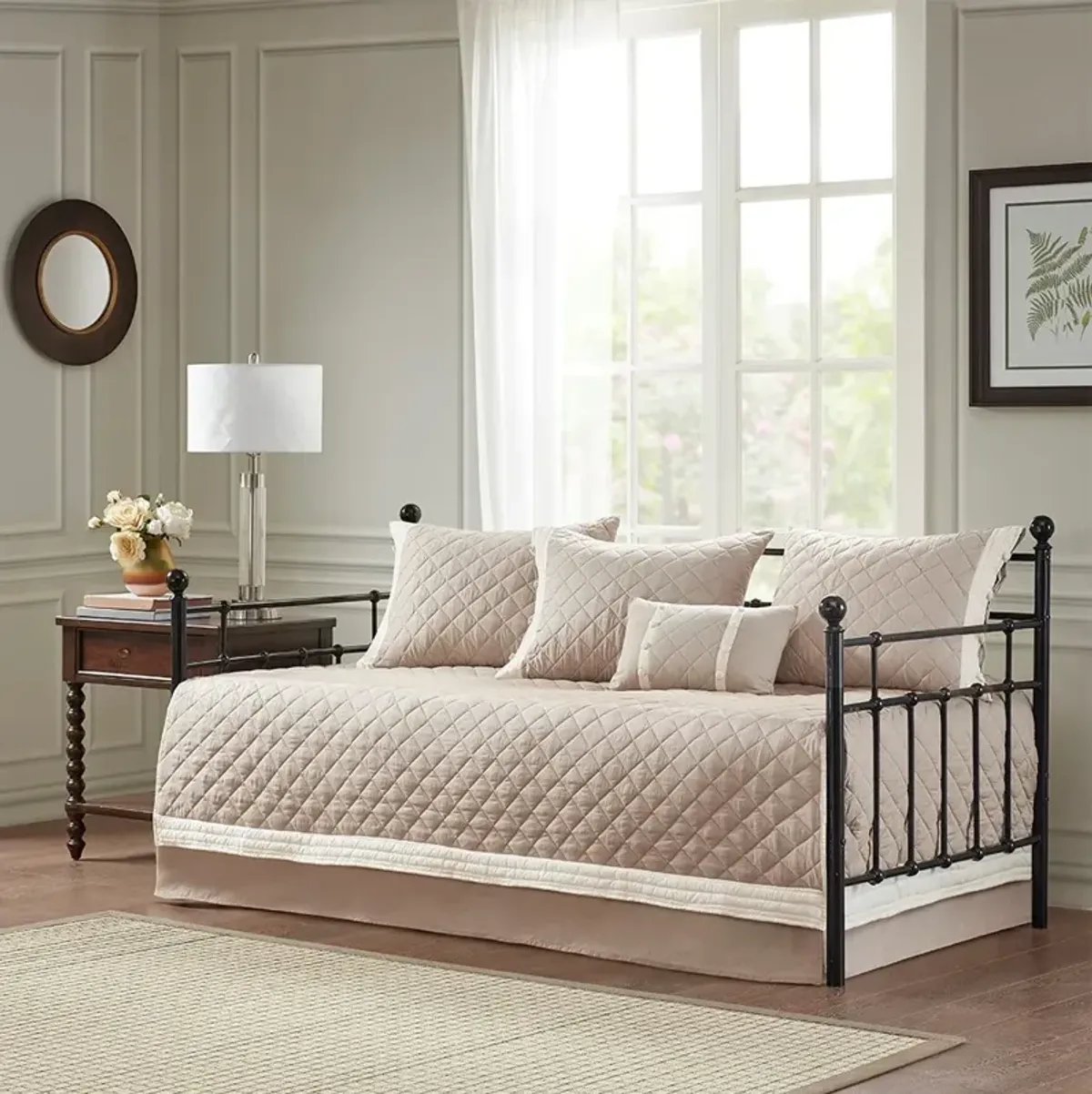 Gracie Mills Kristofer Classic Elegance 6-Piece Cotton Daybed Cover Collection