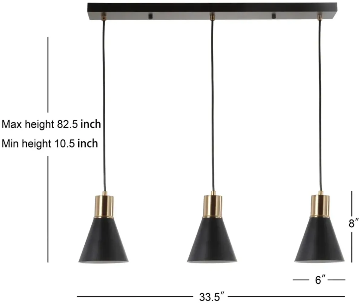 Apollo 3-Light Mid-Century Modern Iron Adjustable Linear LED Pendant