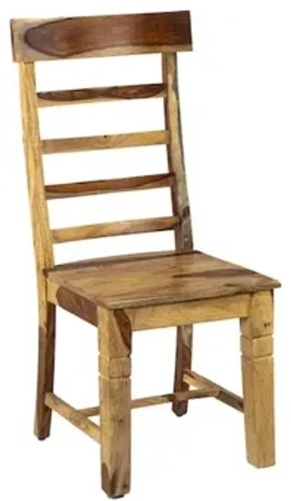 Porter Designs Taos Solid Sheesham Wood Ladderback Dining Chair, Natural (Set of 2)
