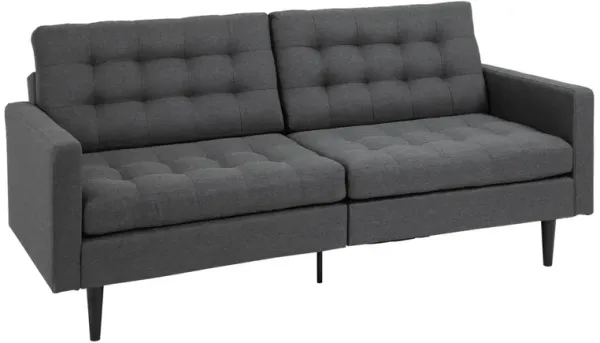Grey Convertible Sofa: Linen Fabric, 3 Adjustable Positions