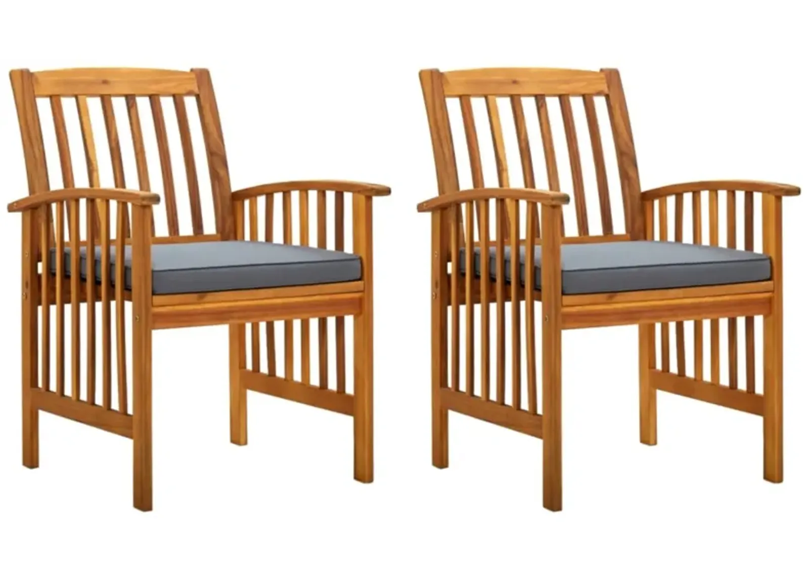 vidaXL Garden Dining Chairs 2 pcs with Cushions Solid Acacia Wood