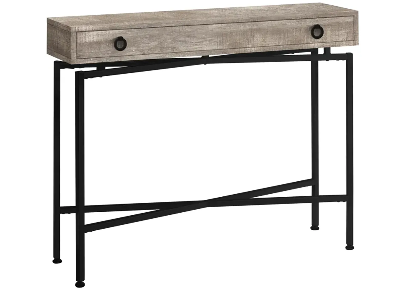 Monarch Specialties I 3455 Accent Table, Console, Entryway, Narrow, Sofa, Storage Drawer, Living Room, Bedroom, Metal, Laminate, Beige, Black, Contemporary, Modern