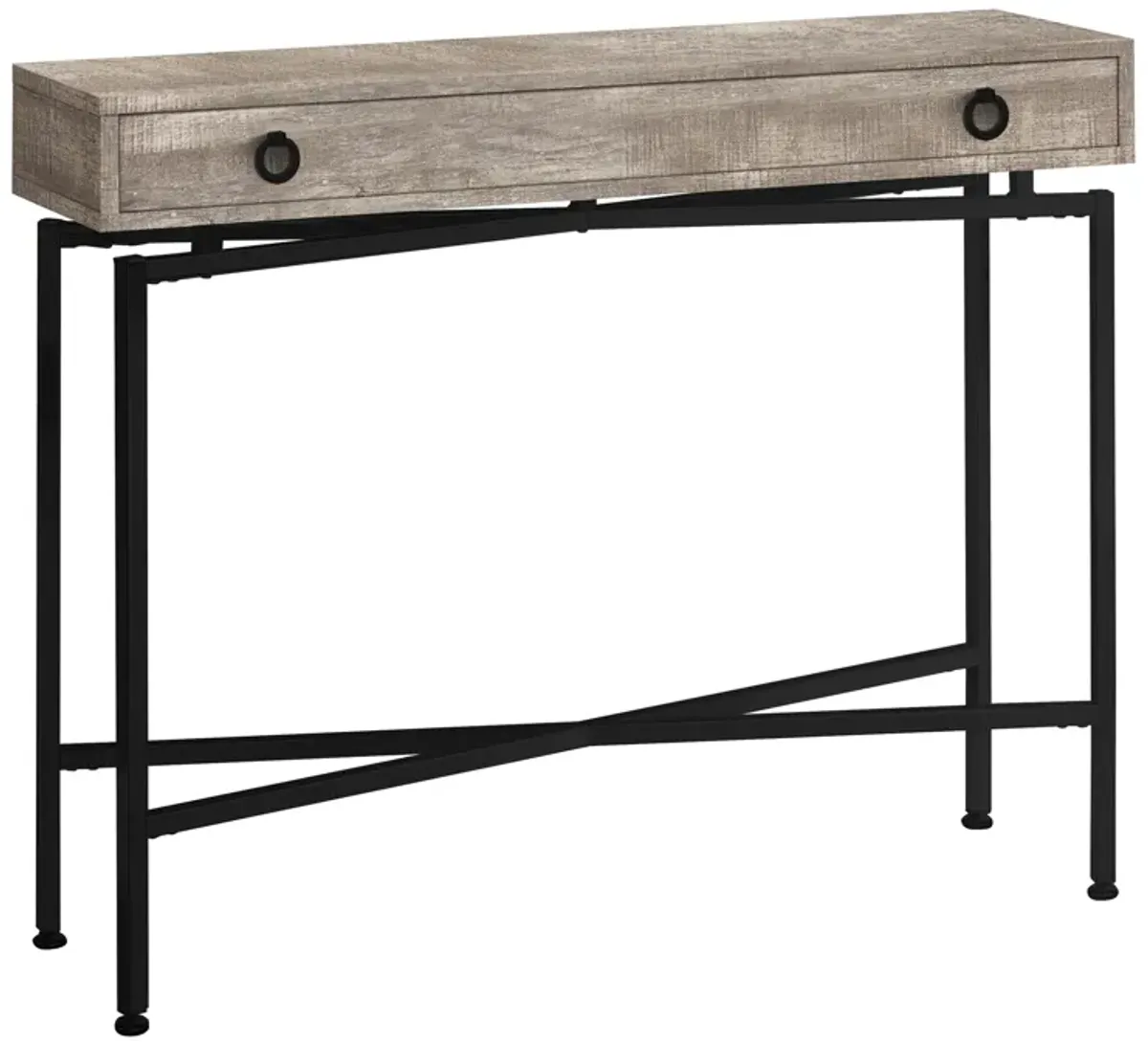 Monarch Specialties I 3455 Accent Table, Console, Entryway, Narrow, Sofa, Storage Drawer, Living Room, Bedroom, Metal, Laminate, Beige, Black, Contemporary, Modern