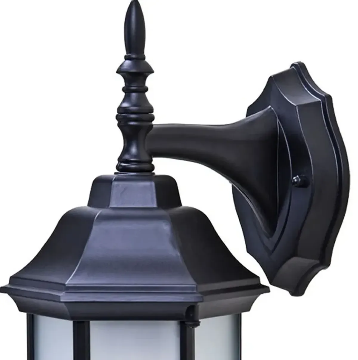 Hivvago Matte Black Frosted Glass Swing Arm Wall Light