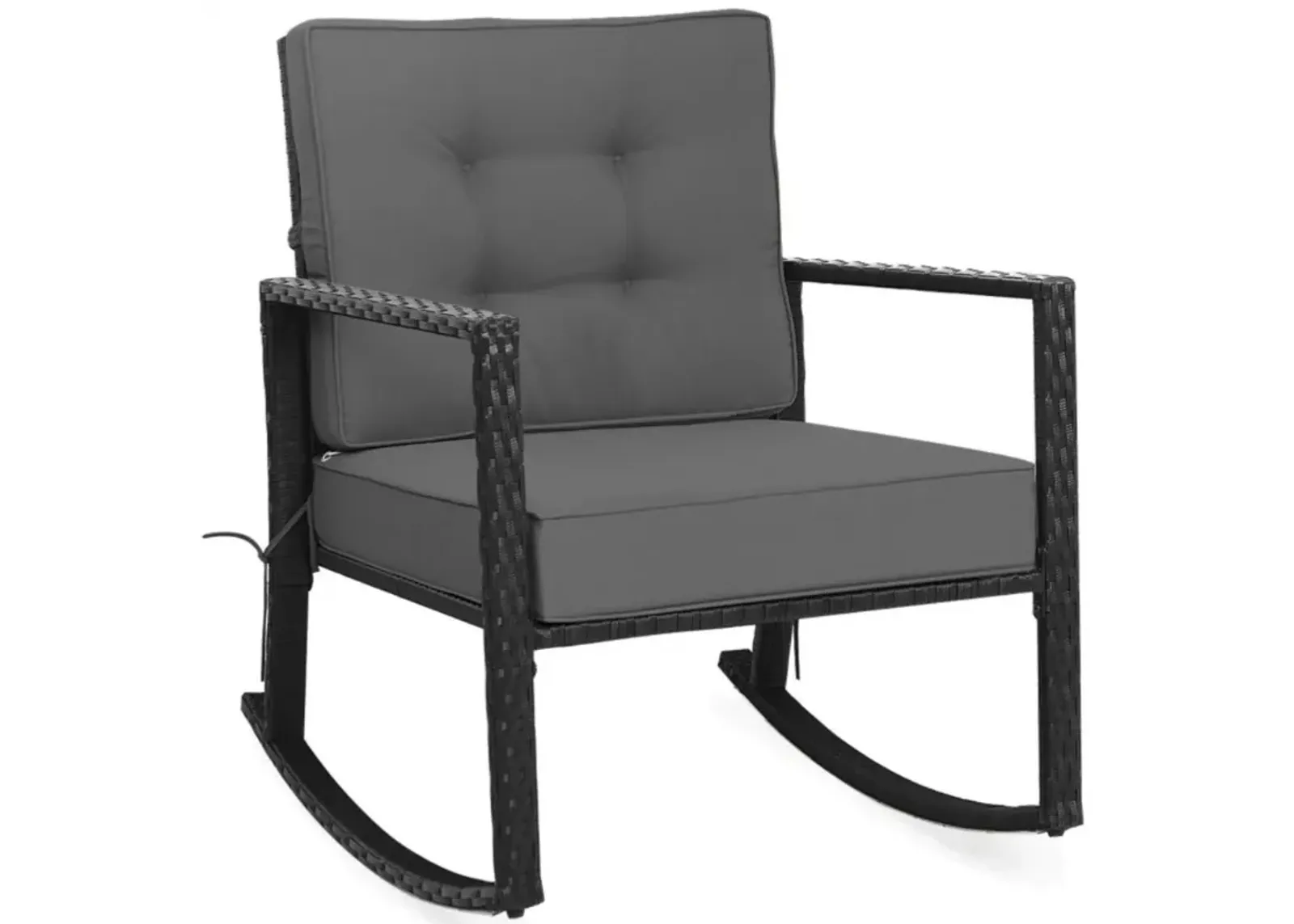 Hivvago Patio Rattan Rocker Outdoor Glider Rocking Chair Cushion Lawn