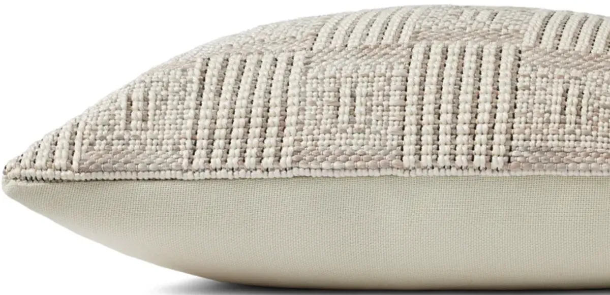 Marisole PAL0044 Taupe/Natural 22''x22'' Polyester Pillow by Amber Lewis x Loloi