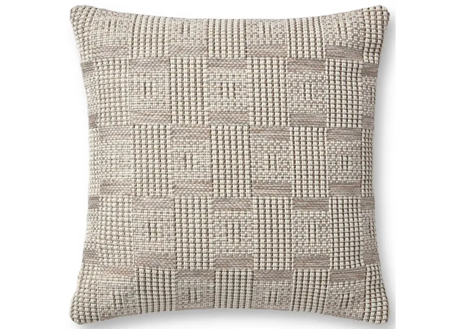 Marisole PAL0044 Taupe/Natural 22''x22'' Polyester Pillow by Amber Lewis x Loloi