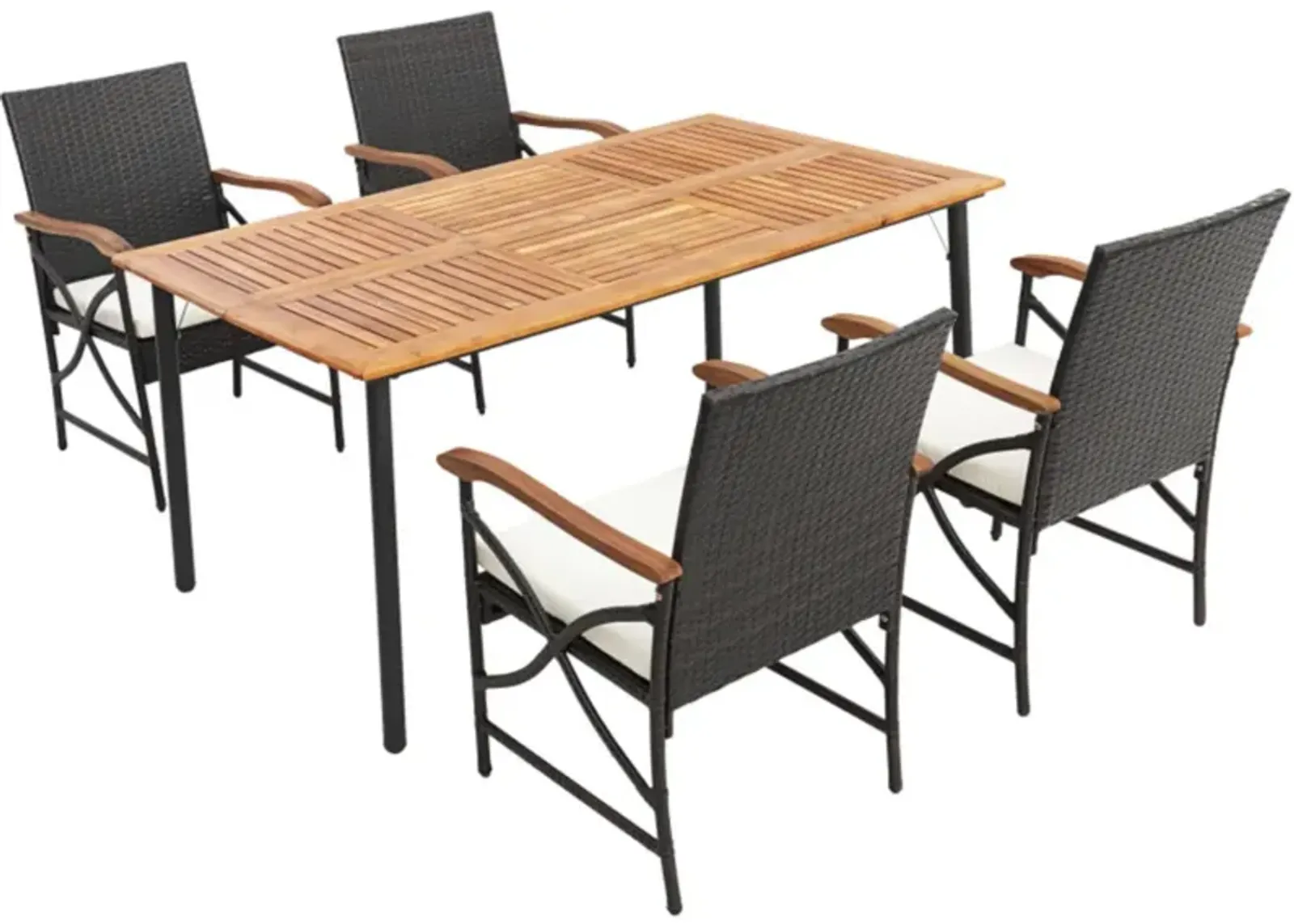 Hivvago Outdoor Dining Set with Acacia Wood Table