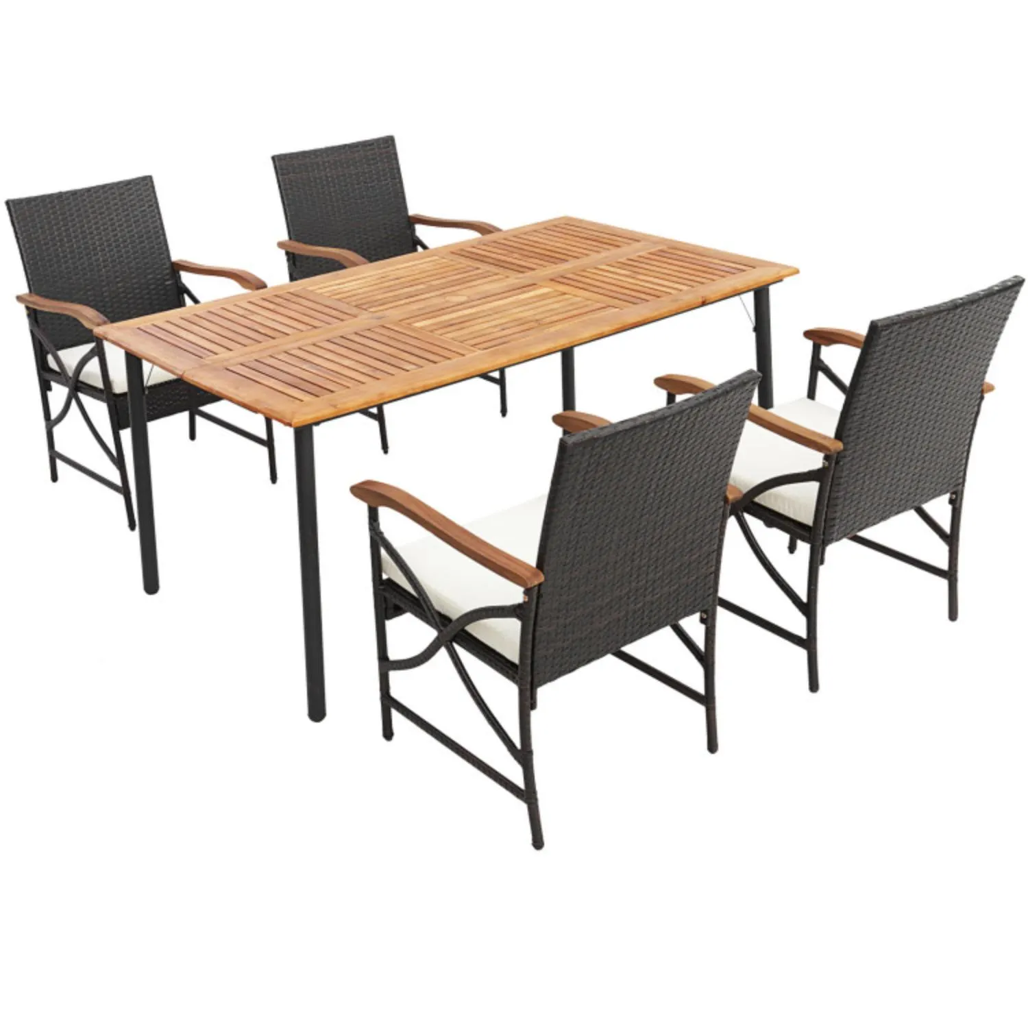 Hivvago Outdoor Dining Set with Acacia Wood Table