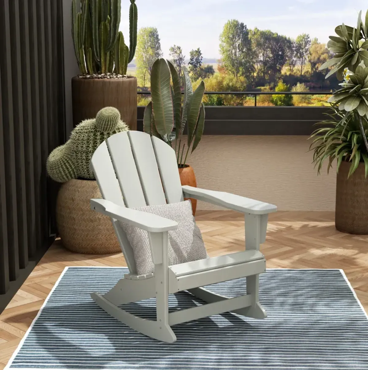 WestinTrends Classic Outdoor Patio Adirondack Rocking Chair