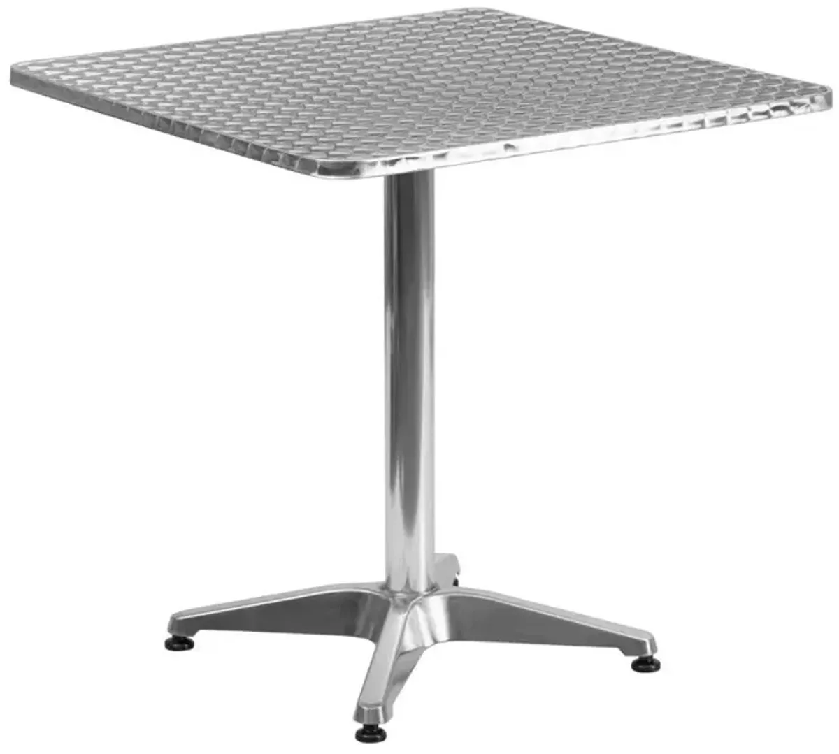 Flash Furniture 27.5'' Square Aluminum Indoor-Outdoor Table Set with 2 Beige Rattan Chairs