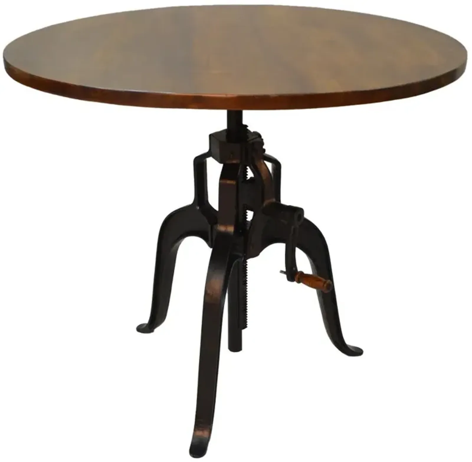 Carolina Living Bentley Adjustable Crank Table - Chestnut Top - Black Base