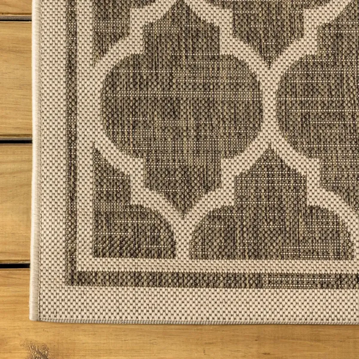 Trebol Moroccan Trellis Textured Weave Indoor/Outdoor Area Rug