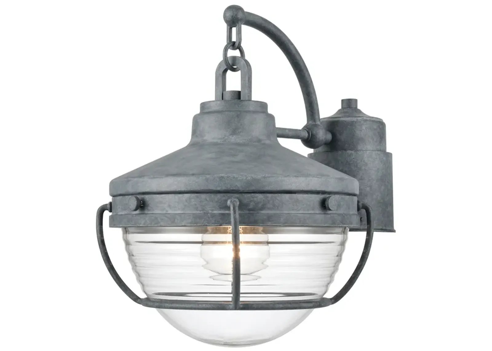 Eastport 12'' High 1-Light Grey Outdoor Post Light