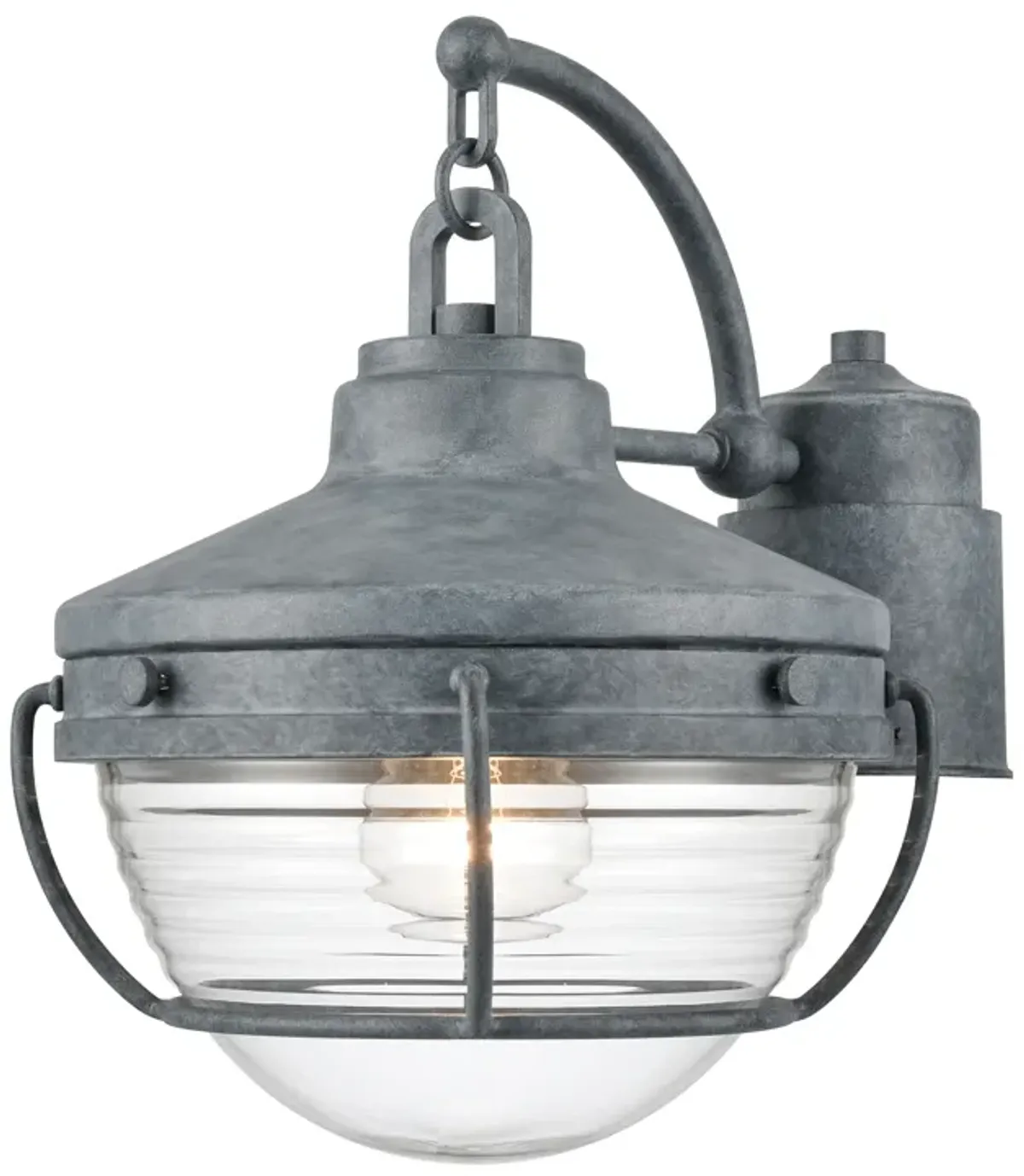 Eastport 12'' High 1-Light Grey Outdoor Post Light