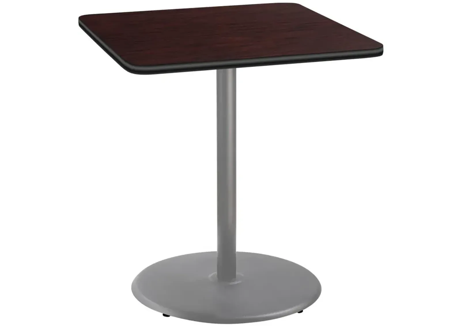 NPS® Café Table, 36" Square, Round Base, 42" Height, Particleboard Core/T-Mold