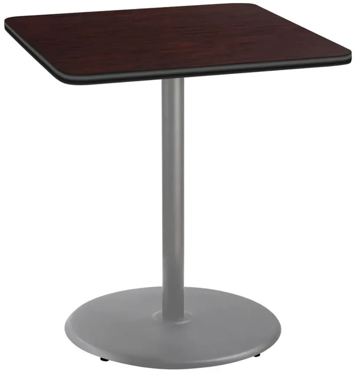 NPS® Café Table, 36" Square, Round Base, 42" Height, Particleboard Core/T-Mold