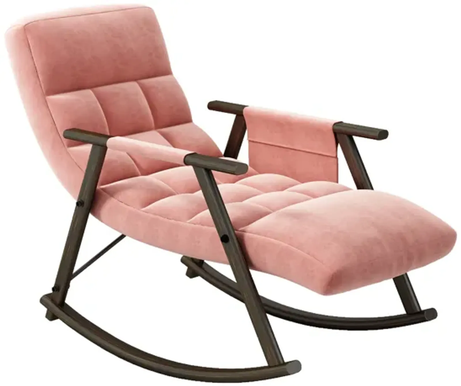 Space-Saving, Adjustable Rocking Chair with Sturdy Iron Frame & Comfortable Cushions