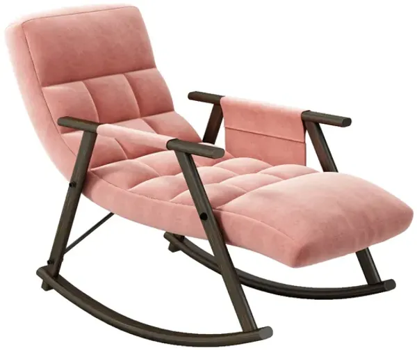 Space-Saving, Adjustable Rocking Chair with Sturdy Iron Frame & Comfortable Cushions