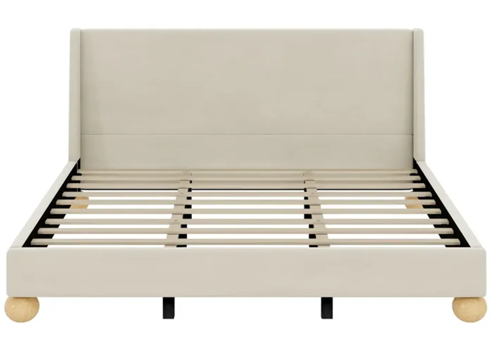 Merax Modern Velvet Upholstered Platform Bed