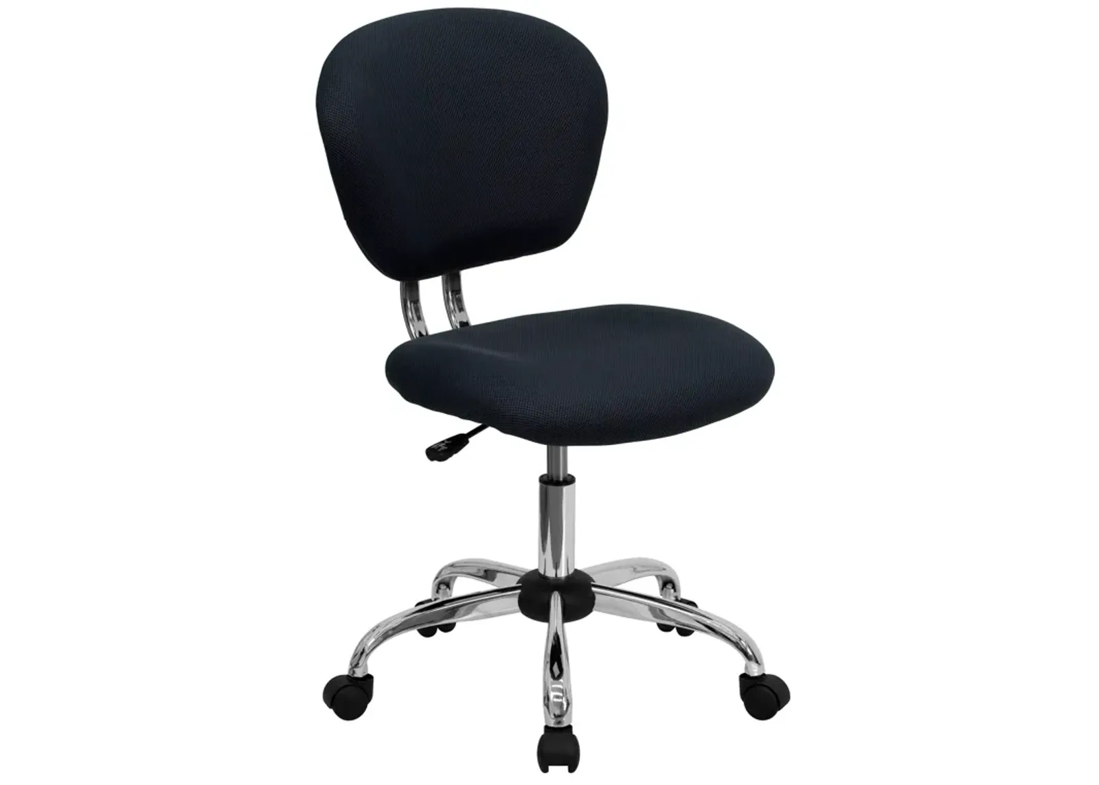 Beverly Mid-Back Gray Mesh Padded Swivel Task Office Chair with Chrome Base