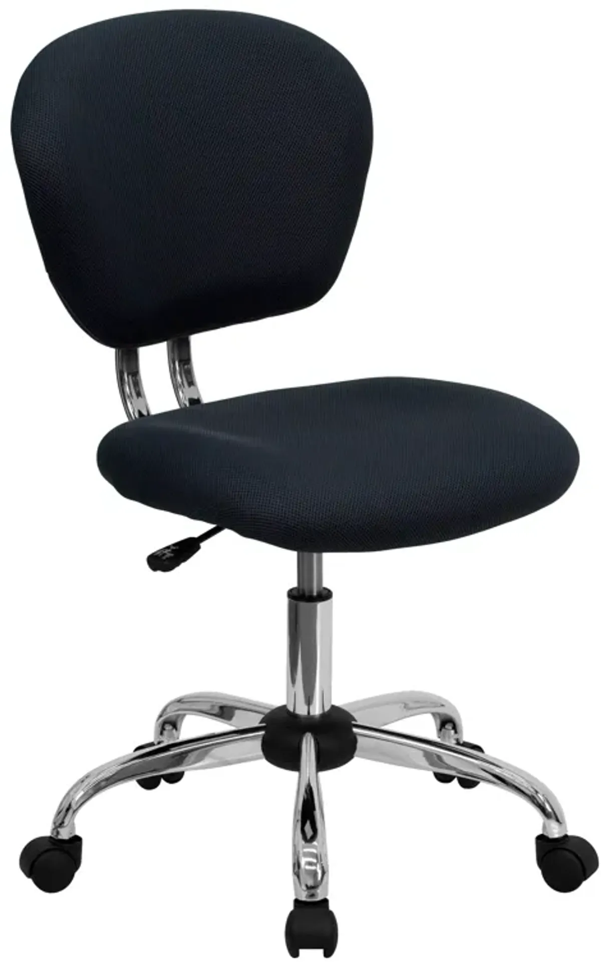 Beverly Mid-Back Gray Mesh Padded Swivel Task Office Chair with Chrome Base