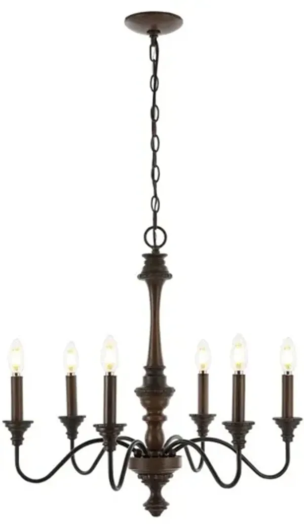 Oakley 6-Light Midcentury Farmhouse Iron LED Chandelier